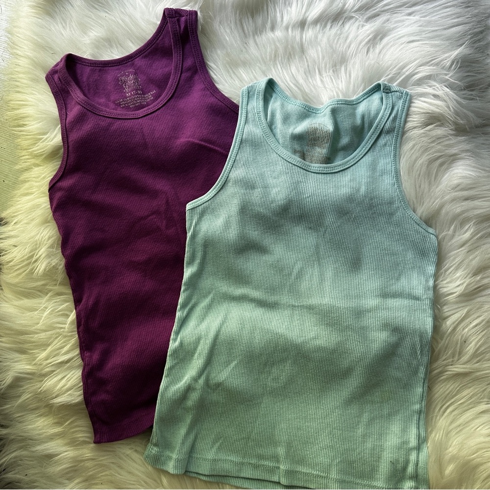 5 x $25 Set of 2 Faded Glory Ribbed Tank Tops, 7-8